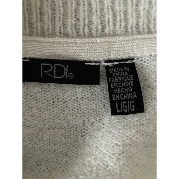 RDI Pearl Essence Sweater off white v neck size L Tunic Women - Picture 6 of 7